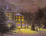 Christmas Canvas Paintings - CHRISTMAS AT THE AHWAHNEE